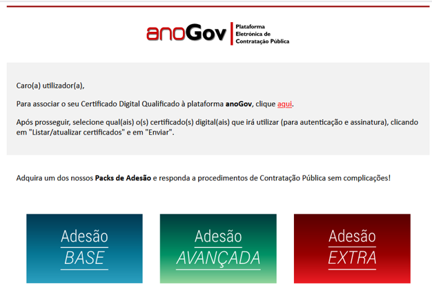 email associar certificado